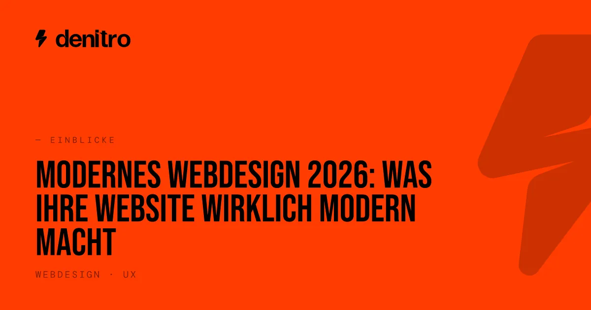 Modernes Webdesign 2026: Was Ihre Website wirklich modern macht
