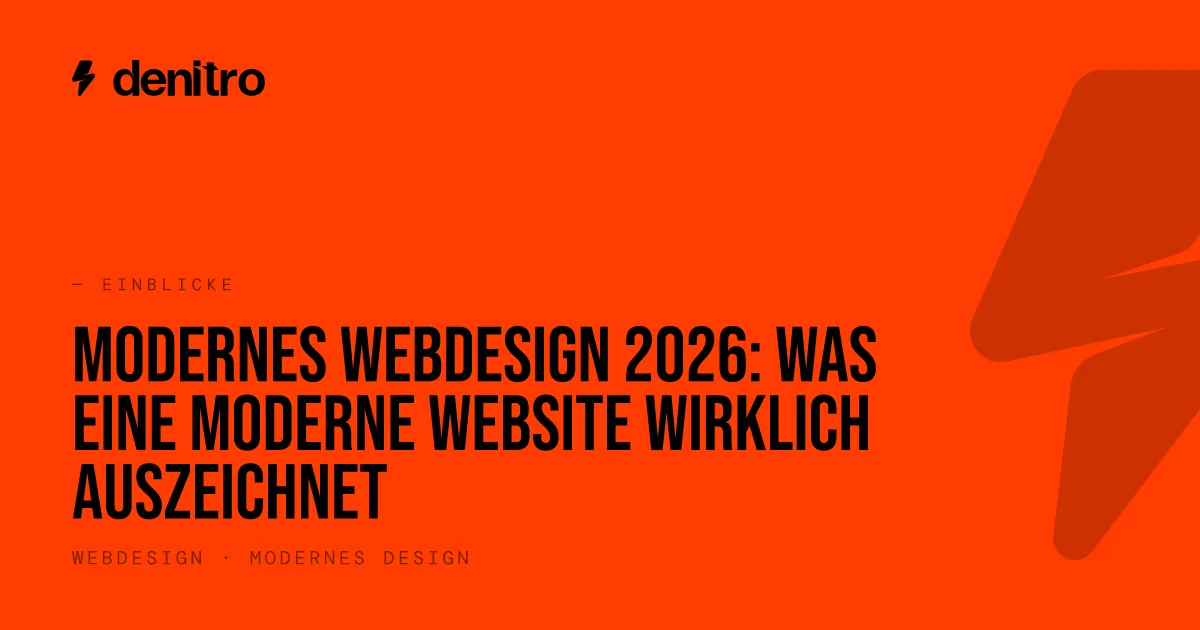 Modernes Webdesign 2026: Was eine moderne Website wirklich auszeichnet
