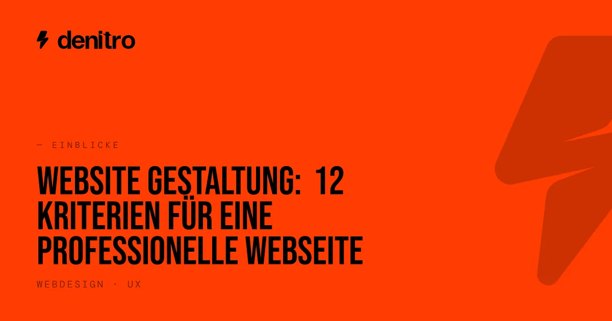 Website Gestaltung: 12 Kriterien für eine professionelle Webseite