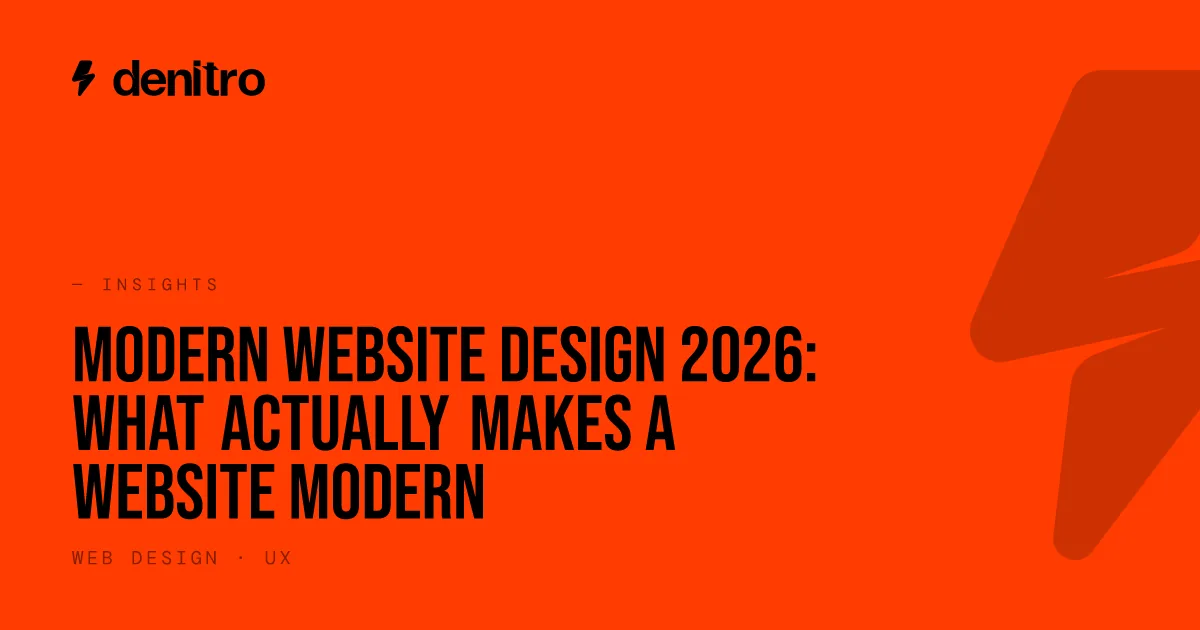 Modern Website Design 2026: What Actually Makes a Website Modern