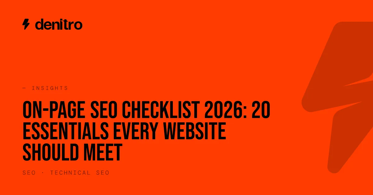 On-Page SEO Checklist 2026: 20 Essentials Every Website Should Meet